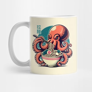 Japanese octopus eating ramen Mug